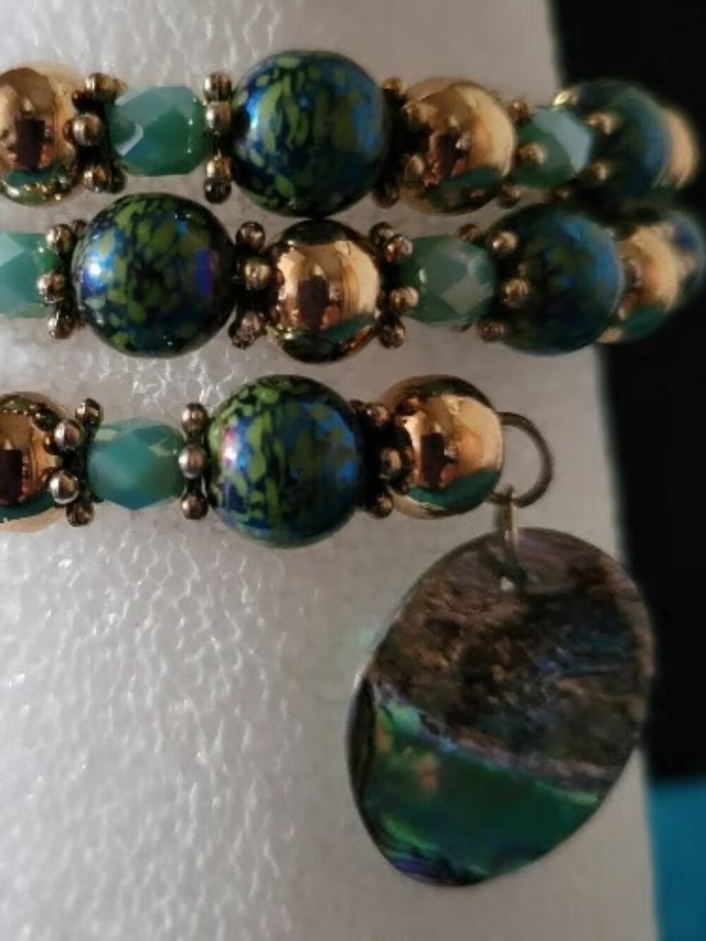 Sea Green & Gold Charm Wrist Wraps